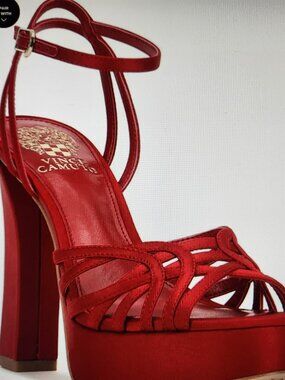 Vince Camuto "Samlee" Flame Silk Platform Sandals. NIB. Size 7